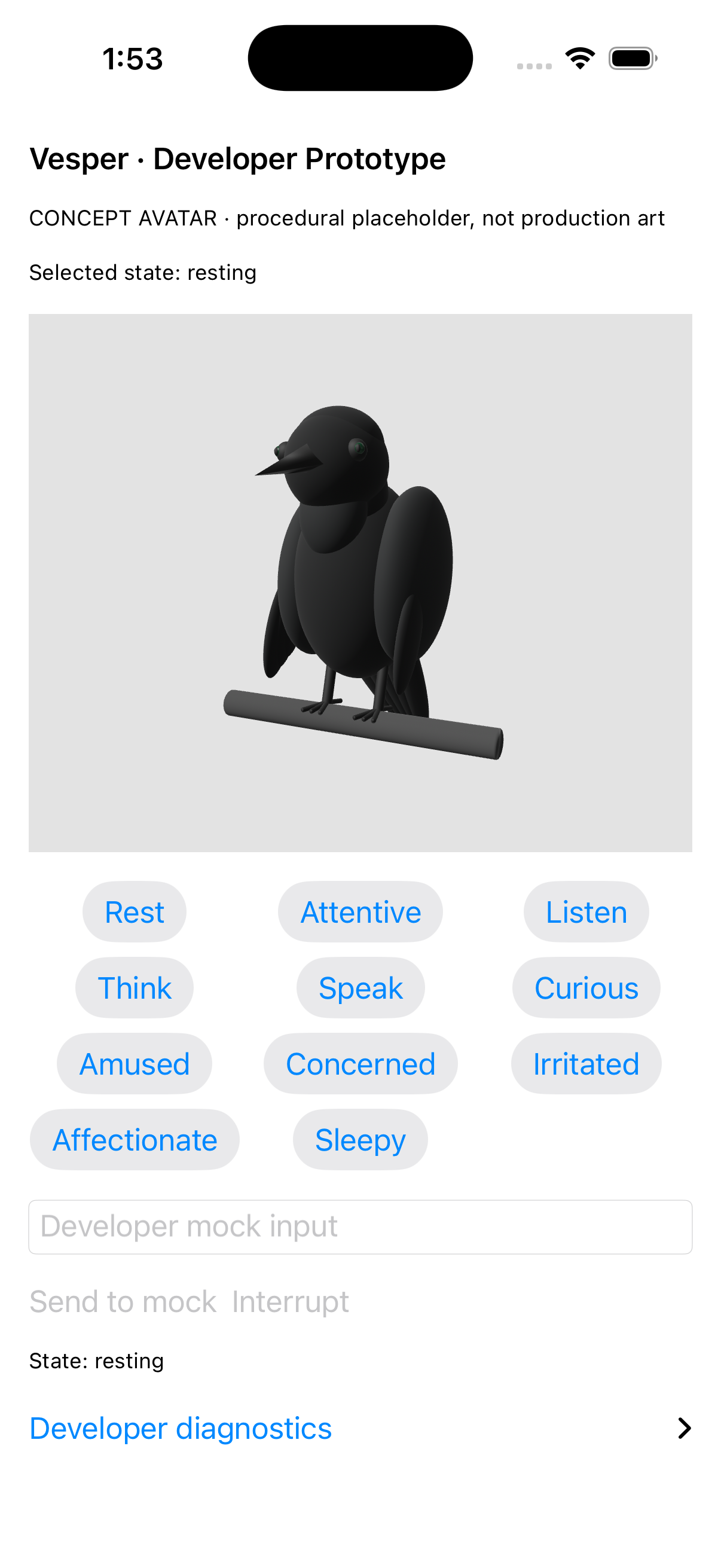 Vesper’s raven concept avatar